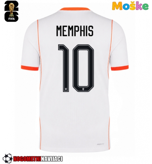 Moške Nogometnih dresov Nizozemska Memphis Depay #10 Gostujoči SP 2026 Kratki rokavi Moške Nogometnih dresov Nizozemska Memphis Depay #10 Gostujoči SP 2026 Kratki rokavi